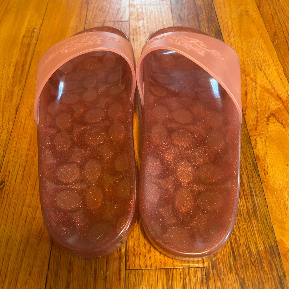 Coach Glittery Pink Slides - Picture 2 of 3